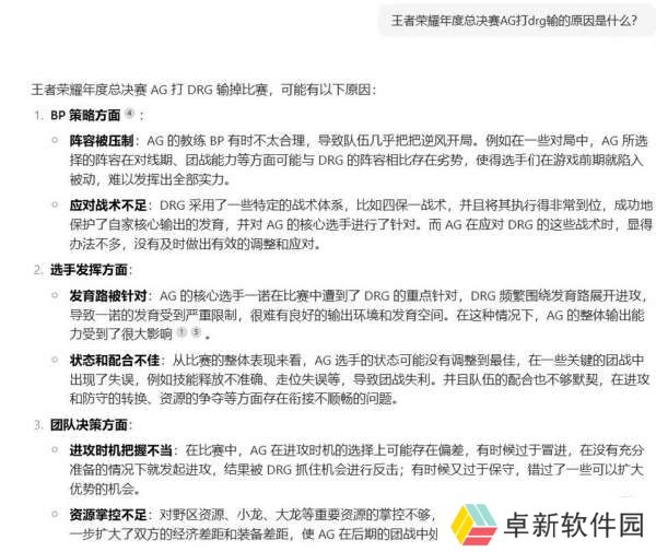 网友用AI复盘AG不敌DRG的分析，你觉得是否合理？